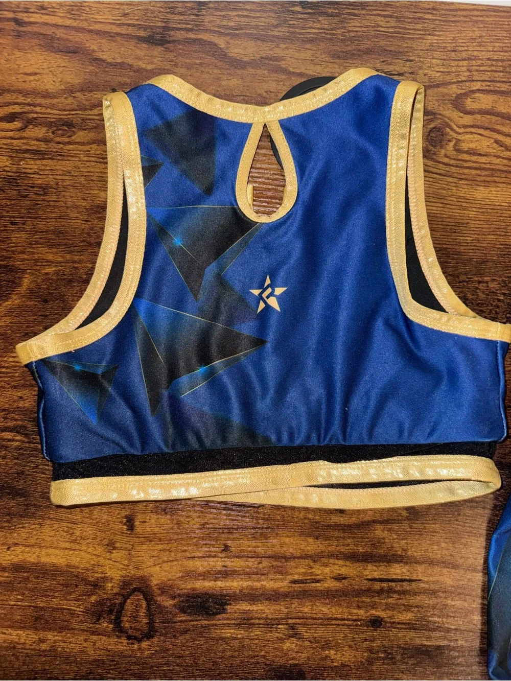 CHEER ATHLETICS Blue and Gold Kids Cheer Set - CA Paw Logo Crop Top & Shorts